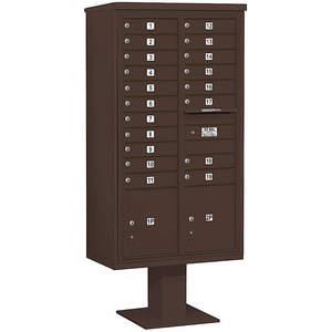 SALSBURY INDUSTRIES 3416D-19BRZ Pedestal Mailbox 21 Door Bronze 72 Inch | AG3MWG 33ME01