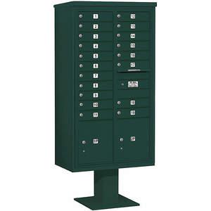 SALSBURY INDUSTRIES 3416D-19GRN Pedestal Mailbox 21 Doors Green 72 Inch | AG3MWH 33ME02