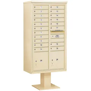 SALSBURY INDUSTRIES 3416D-19SAN Pedestal Mailbox 21 Doors Sand 72 Inch | AG3MWK 33ME04