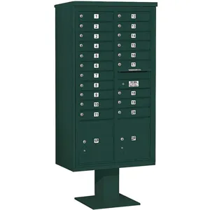 SALSBURY INDUSTRIES 3416D-20GRN Pedestal Mailbox 22 Doors Green 72 Inch | AG3MWW 33ME14