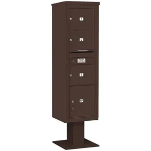 SALSBURY INDUSTRIES 3416S-03BRZ Pedestal Mailbox 4 Doors Bronze 72 Inch | AG3LHZ 33LU96