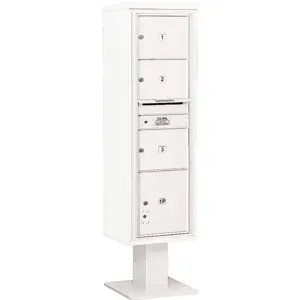 SALSBURY INDUSTRIES 3416S-03WHT Pedestal Mailbox 4 Doors White 72 Inch | AG3LJD 33LV01