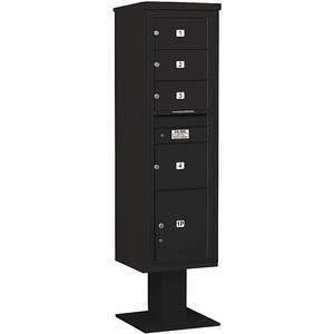SALSBURY INDUSTRIES 3416S-04BLK Pedestal Mailbox 5 Doors Black 72 Inch | AG3LMW 33LV90