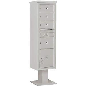 SALSBURY INDUSTRIES 3416S-04GRY Pedestal Mailbox 5 Doors Gray 72 Inch | AG3LMZ 33LV93