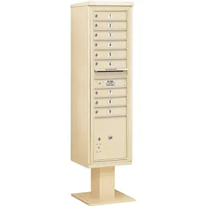 SALSBURY INDUSTRIES 3416S-09SAN Pedestal Mailbox 10 Doors Sand 72 Inch | AG3LYV 33LY21