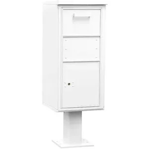 SALSBURY INDUSTRIES 3450WHT Pedestal Collection Box Regular White | AG3JUZ 33LJ43