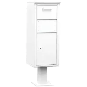 SALSBURY INDUSTRIES 3475WHT Pedestal Collection Box Tall White | AG3KDZ 33LL38