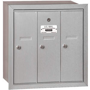 SALSBURY INDUSTRIES 3503ARP Vertical Mailbox Recessed 3 Doors Silver | AG3FQW 33KT64