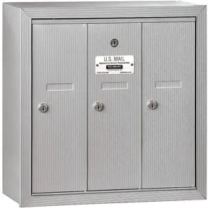 SALSBURY INDUSTRIES 3503ASP Vertical Mailbox Surface 3 Doors Silver | AG3FQX 33KT65