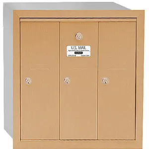 SALSBURY INDUSTRIES 3503BRU Vertical Mailbox 3 Doors Brass | AD3EQJ 3YNV6