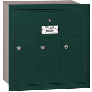 SALSBURY INDUSTRIES 3503GRP Vertical Mailbox Recessed 3 Doors Green | AG3GQA 33KT68