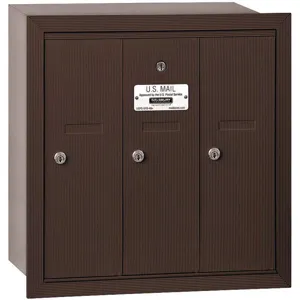 SALSBURY INDUSTRIES 3503ZRP Vertical Mailbox Recessed 3 Doors Bronze | AG3GQN 33KT72