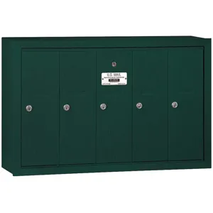 SALSBURY INDUSTRIES 3505GSP Vertical Mailbox Surface 5 Doors Green | AG3HAA 33KV75