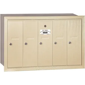 SALSBURY INDUSTRIES 3505SRP Vertical Mailbox Recessed 5 Doors Sand | AG3HAB 33KV76