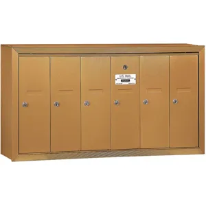 SALSBURY INDUSTRIES 3506BSP Vertical Mailbox Surface 6 Doors Brass | AG3HCE 33KW26