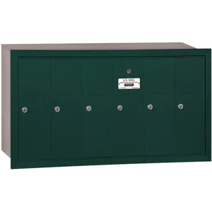 SALSBURY INDUSTRIES 3506GRP Vertical Mailbox Recessed 6 Doors Green | AG3HCF 33KW27