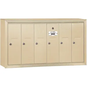 SALSBURY INDUSTRIES 3506SSP Vertical Mailbox Surface 6 Doors Sand | AG3HCJ 33KW30