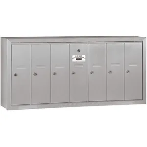 SALSBURY INDUSTRIES 3507ASP Vertical Mailbox Surface 7 Doors Silver | AG3HFB 33KW98