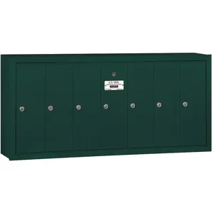 SALSBURY INDUSTRIES 3507GSP Vertical Mailbox Surface 7 Doors Green | AG3HFF 33KX03