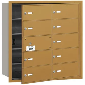 SALSBURY INDUSTRIES 3610GFU Horizontal Mailbox Usps 10 Doors Gold Fl 29-3/4 Inch | AG3JHN 33LF42