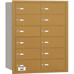 SALSBURY INDUSTRIES 3612GRU Horizontal Mailbox Usps 12 Doors Gold Rl 35-1/4 Inch | AG3JVW 33LJ75