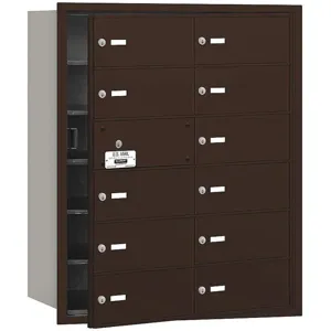 SALSBURY INDUSTRIES 3612ZFP Horizontal Mailbox Private 12 Doors Bronze Fl 35-1/4 Inch | AG3KAR 33LK60