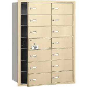 SALSBURY INDUSTRIES 3614SFP Horizontal Mailbox Private 14 Doors Sandstone Fl 40-3/4 Inch | AG3KMR 33LN27