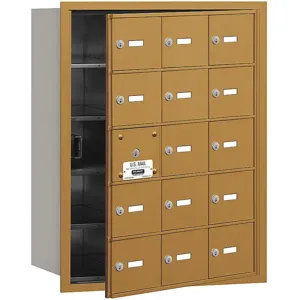 SALSBURY INDUSTRIES 3615GFP Horizontal Mailbox Private 15 Doors Gold Fl 29-3/4 Inch | AG3JMJ 33LG60