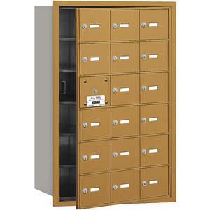SALSBURY INDUSTRIES 3618GFP Horizontal Mailbox Private 18 Door Gold Front Loading 35-1/4 inch | AH3TDY 33LK62