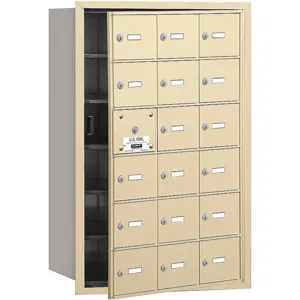 SALSBURY INDUSTRIES 3618SFP Horizontal Mailbox Private 18 Doors Sandstone Fl 35-1/4 Inch | AG3KAU 33LK63