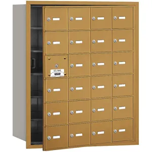 SALSBURY INDUSTRIES 3624GFP Horizontal Mailbox Private 24 Doors Gold Fl 35-1/4 Inch | AG3KYA 33LR54