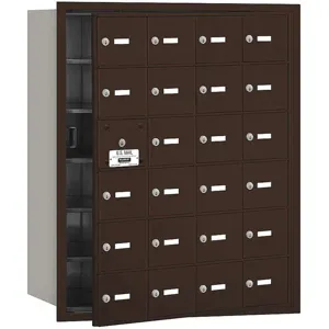 SALSBURY INDUSTRIES 3624ZFP Horizontal Mailbox Private 24 Doors Bronze Fl 35-1/4 Inch | AG3KYC 33LR56