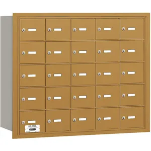 SALSBURY INDUSTRIES 3625GRP Horizontal Mailbox Private 25 Doors Gold Rl 29-3/4 Inch | AG3KYW 33LR73