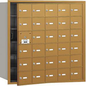 SALSBURY INDUSTRIES 3630GFP Horizontal Mailbox Private 30 Doors Gold Fl 35-1/4 Inch | AG3LVK 33LX37