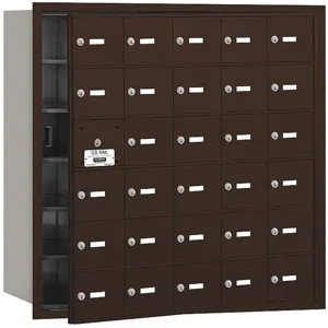 SALSBURY INDUSTRIES 3630ZFP Horizontal Mailbox Private 30 Doors Bronze Fl 35-1/4 Inch | AG3LVM 33LX39