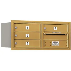 SALSBURY INDUSTRIES 3703D-04GRU Horizontal Mailbox Usps 4 Door Gold Rl 13 Inch | AG3HDR 33KW65