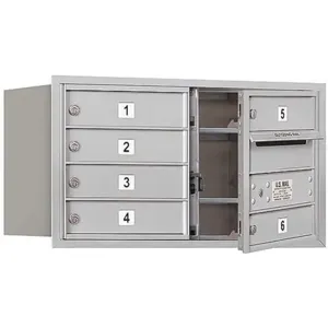 SALSBURY INDUSTRIES 3704D-06AFP Horizontal Mailbox Private 6 Door Aluminium Fl 16-1/2 Inch | AG3HQW 33KZ92