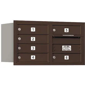 SALSBURY INDUSTRIES 3704D-06ZRU Horizontal Mailbox Usps 6 Door Bronze Rl 16-1/2 Inch | AG3HMM 33KY97