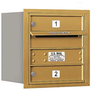 SALSBURY INDUSTRIES 3704S-02GRU Horizontal Mailbox Usps 2 Door Gold Rl 16-1/2 Inch | AG3GVT 33KU70