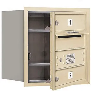 SALSBURY INDUSTRIES 3704S-02SFP Horizontal Mailbox Private 2 Door Sand Fl 16-1/2 Inch | AG3GYM 33KV39