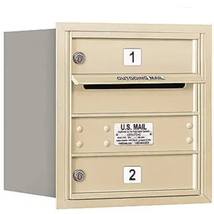 SALSBURY INDUSTRIES 3704S-02SRP Horizontal Mailbox Private 2 Door Sand Rl 16-1/2 Inch | AG3GVV 33KU72