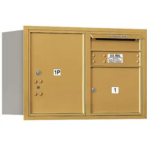 SALSBURY INDUSTRIES 3705D-01GRP Horizontal Mailbox Private 2 Door Gold Rl 20 Inch | AG3HKW 33KY39