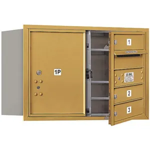 SALSBURY INDUSTRIES 3705D-03GFP Horizontal Mailbox Private 4 Door Gold Fl 20 Inch | AG3HUF 33LA54