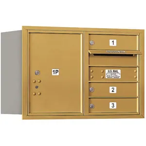 SALSBURY INDUSTRIES 3705D-03GRP Horizontal Mailbox Private 4 Door Gold Rl 20 Inch | AG3HQE 33KZ77