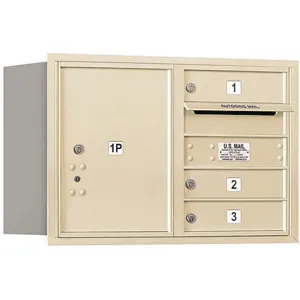 SALSBURY INDUSTRIES 3705D-03SRU Horizontal Mailbox Usps 4 Door Sandstone Rl 20 Inch | AG3HMY 33KZ08