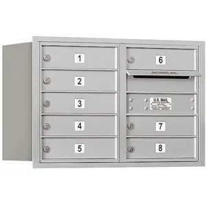 SALSBURY INDUSTRIES 3705D-08ARU Horizontal Mailbox Usps 8 Door Aluminium Rl 20 Inch | AG3HYV 33LC88