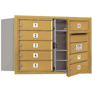 SALSBURY INDUSTRIES 3705D-08GFP Horizontal Mailbox Private 8 Doors Gold Fl 20 Inch | AG3JBT 33LD84