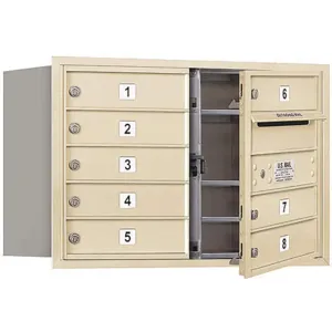 SALSBURY INDUSTRIES 3705D-08SFP Horizontal Mailbox Private 8 Doors Sandstone Fl 20 Inch | AG3JBU 33LD85