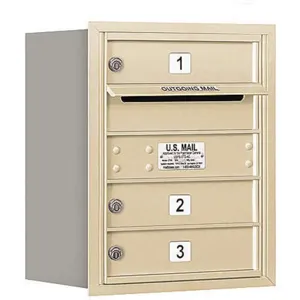 SALSBURY INDUSTRIES 3705S-03SRP Horizontal Mailbox Private 3 Door Sandstone Rl 20 Inch | AG3HAQ 33KV89