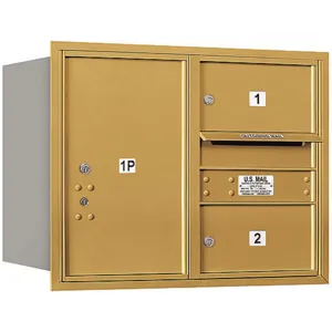 SALSBURY INDUSTRIES 3706D-02GRP Horizontal Mailbox Private 3 Door Gold Rl 23-1/2 Inch | AG3HVM 33LA83